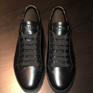 Prada all black sneaker. Black Prada Logo size 38